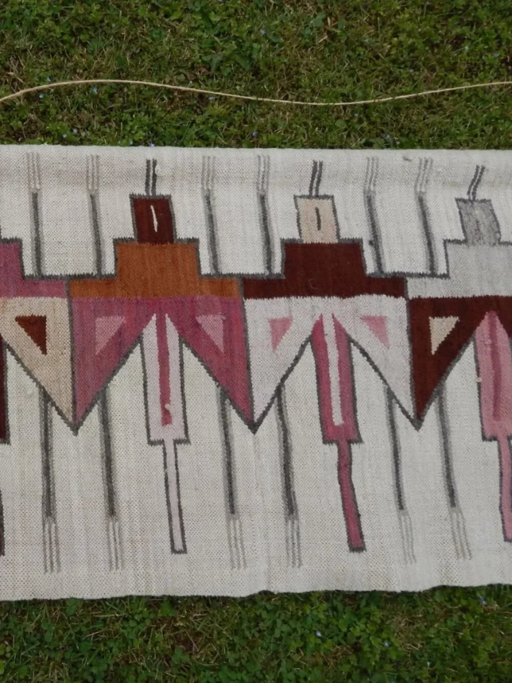 Vintage Native American Navajo Handwoven Wall Tapestry From UTAH Wool Hanging **